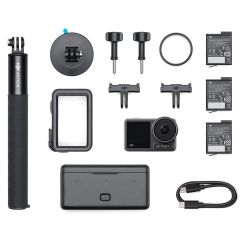 DJI Osmo Action 3 Camera | Adventure Combo - What's In The Box - Flat Lay 